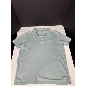 Free Fly Shirt Mens Med Blue Cotton Bamboo Blend Performance Short Sleeve Polo